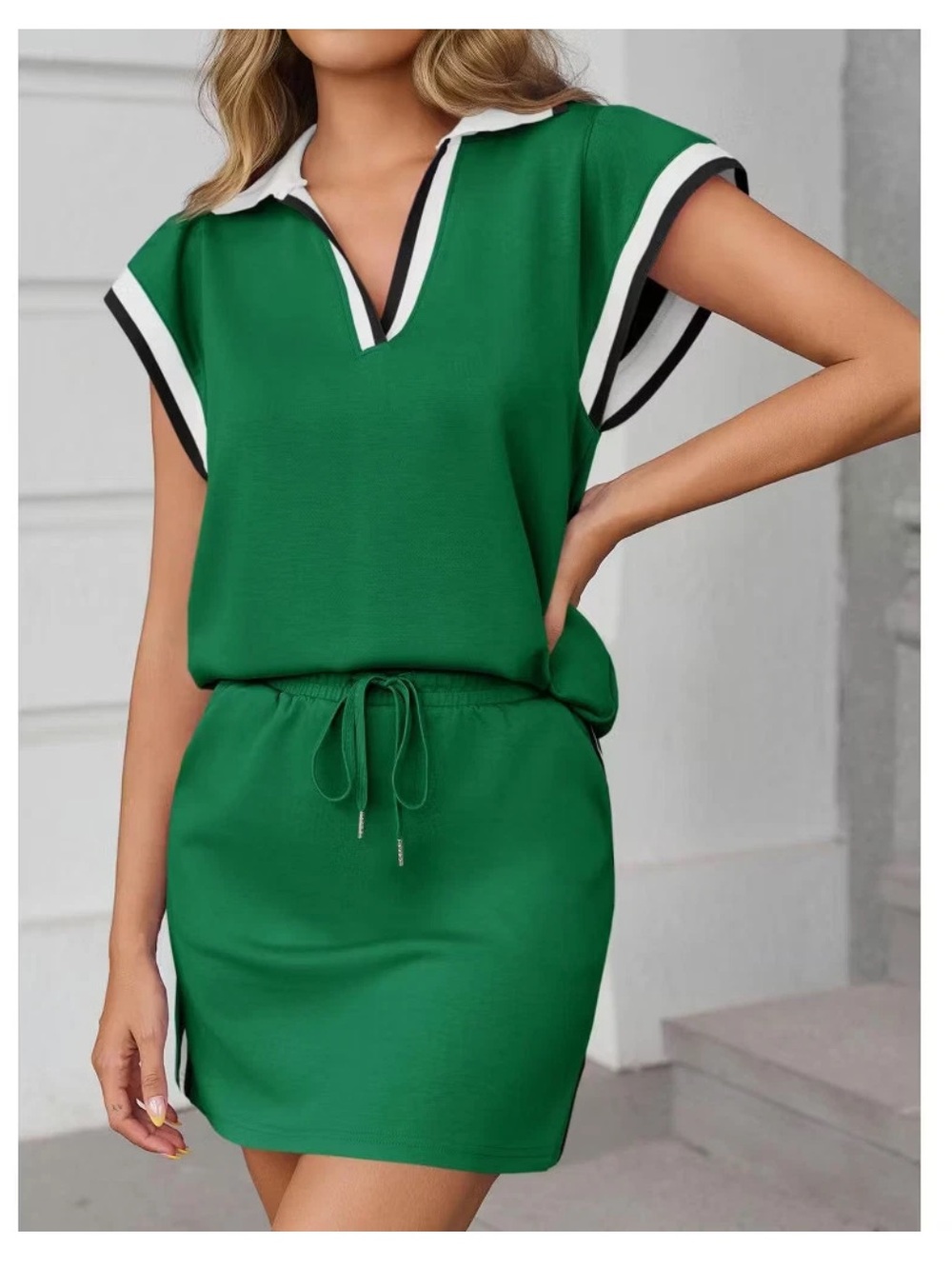 Imily Bela Womens 2 Piece Summer Skirt Set w/Cap Sleeve Top L
